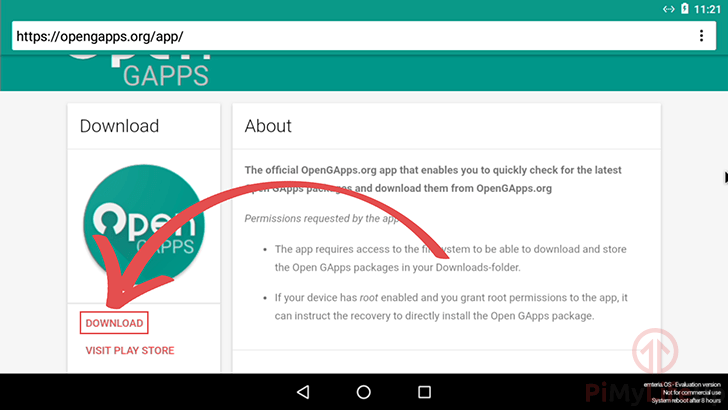 OpenGAPPS Download Button