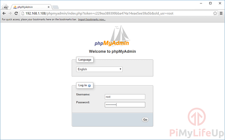 Raspberry Pi PHPMyAdmin Interface