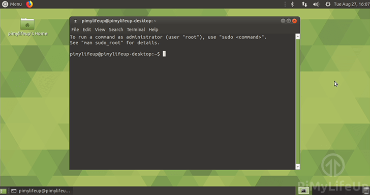 Ubuntu Mate terminal on the Raspberry Pi