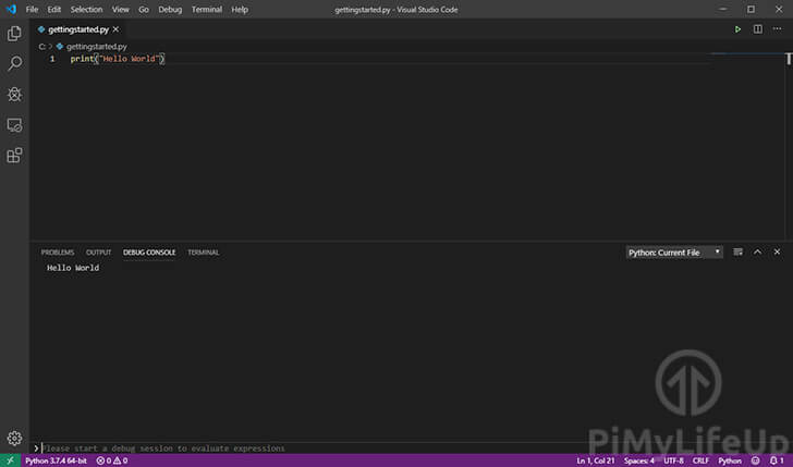 First Python Script in Visual Studio Code
