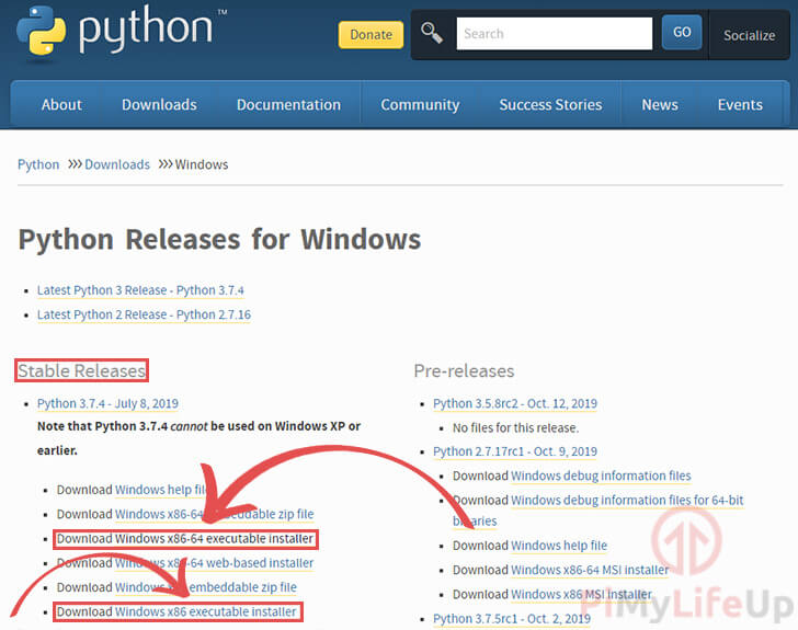 Python for Windows Download Page