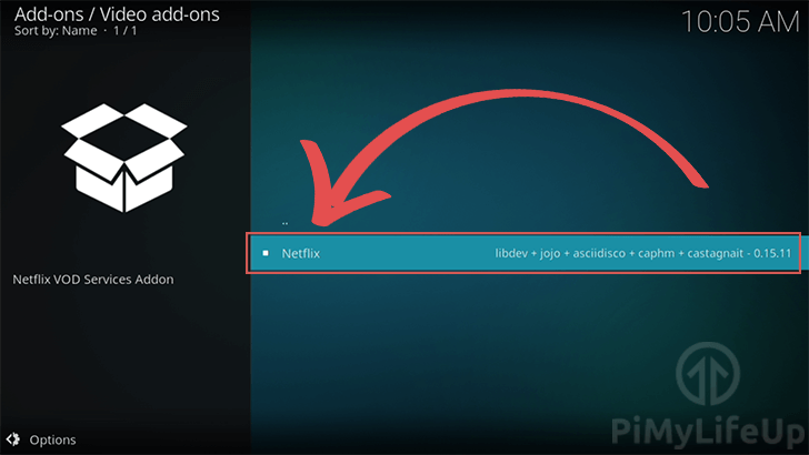 Select Netflix Add-on to install