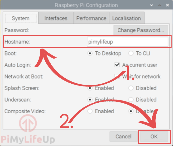 Change Pi Hostname in Deskop Config