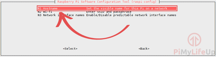 Change hostname raspi-config tool