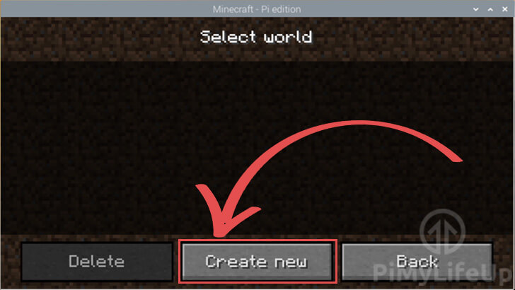 Create a new Minecraft World on your Raspberry Pi