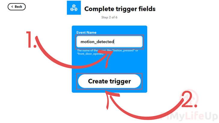 Specify event name with trigger