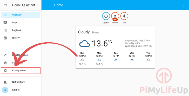 Configuration in Sidebar