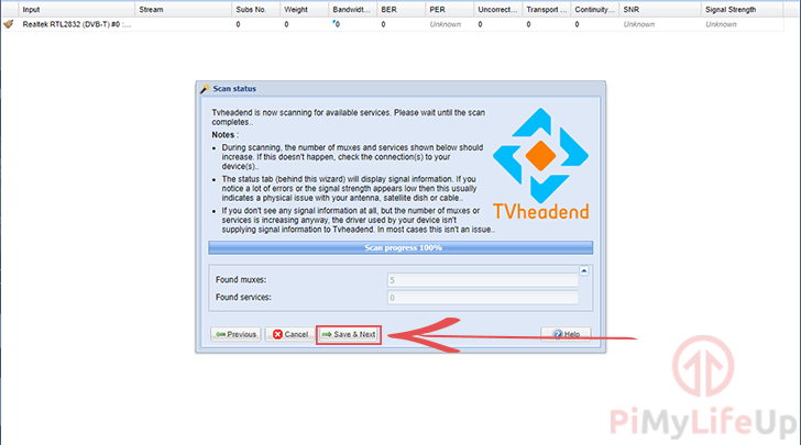 Tvheadend Scanning Muxes for Channels