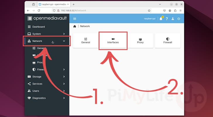 Swap to network interfaces screen