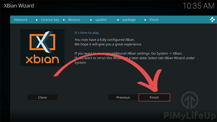 Finish XBian Configuration Steps