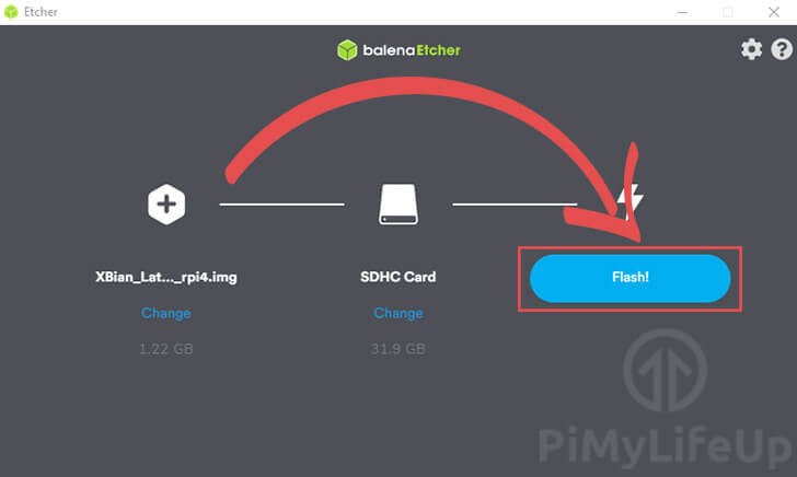 Flash XBian image to SD Card using Etcher