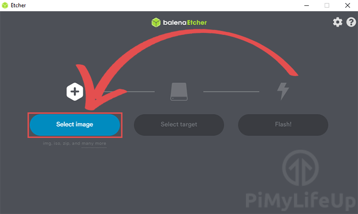 Select balenaOS Image to write to Raspberry Pi