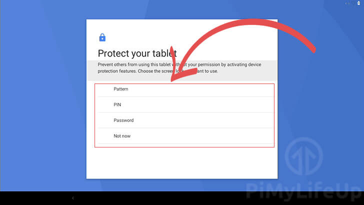 Set a security method for your Pi Android