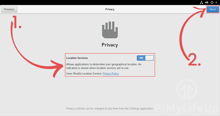 CentOS Location Services Privacy setting