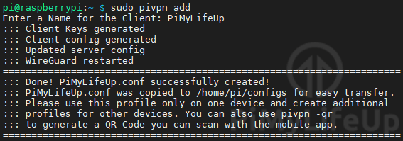 Creating a WireGuard Profile on Raspberry Pi