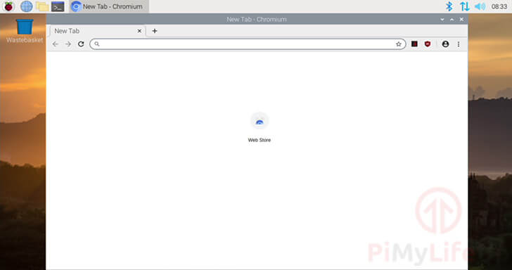 Chromium Web Browser running on the Raspberry Pi