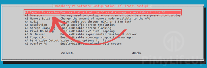 Raspi-Config Expand Filesystem