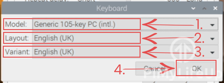 Raspberry Pi Keyboard Layout Dialog