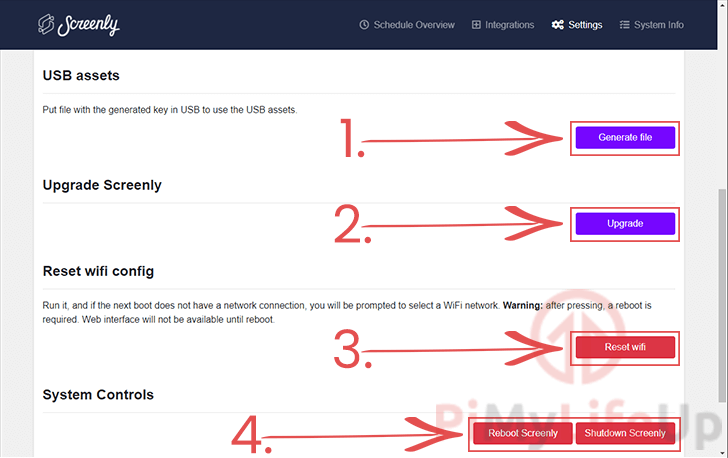 Second lot of Screenly Settings