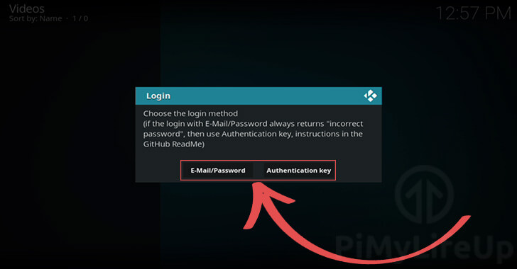 Select Kodi Netflix Login Method