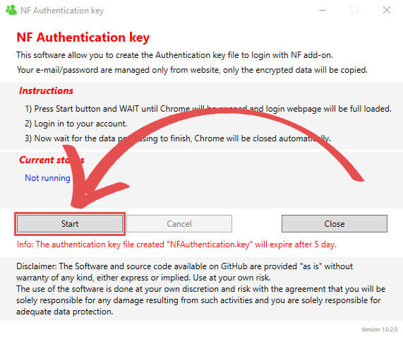 Windows Generate NF Authentication Key