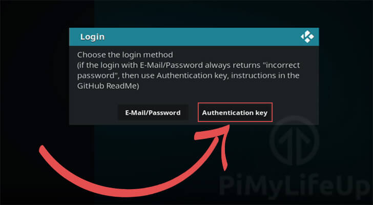 Choose Login Option for Auth Key