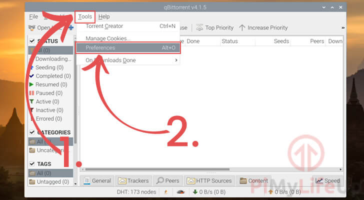 Opening the qBittorrent Preferences