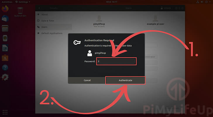 Authenticate Ubuntu User by Entering Password