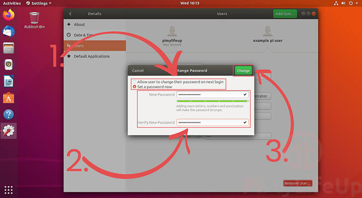 Enter Password for Different Ubuntu User