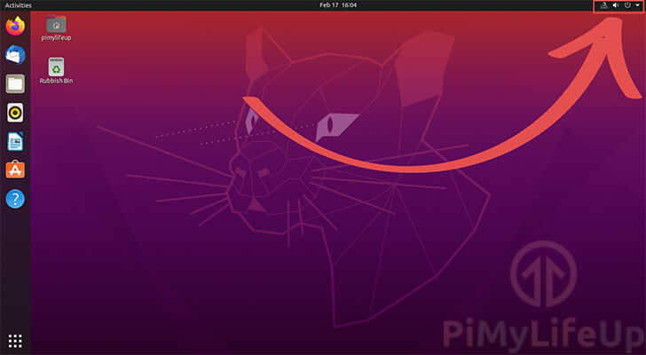 Opening the Ubuntu Quick Panel