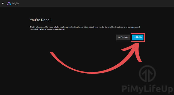 Finished setup for Jellyfin on the Raspberry Pi