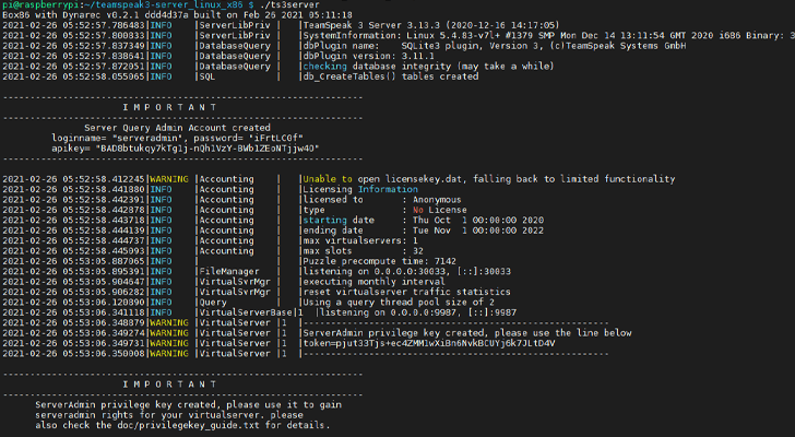 Running x86 Teamspeak Server on Raspberry Pi using Box86
