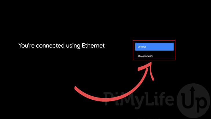 Connected Using Ethernet Dialog