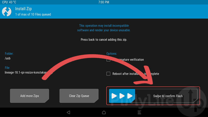 Swipe to Flash Resize Script to Android TV