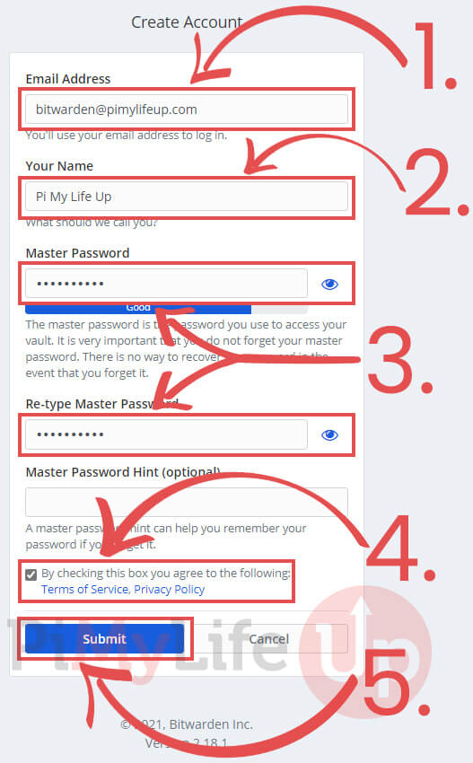 Creating an Account for Bitwarden