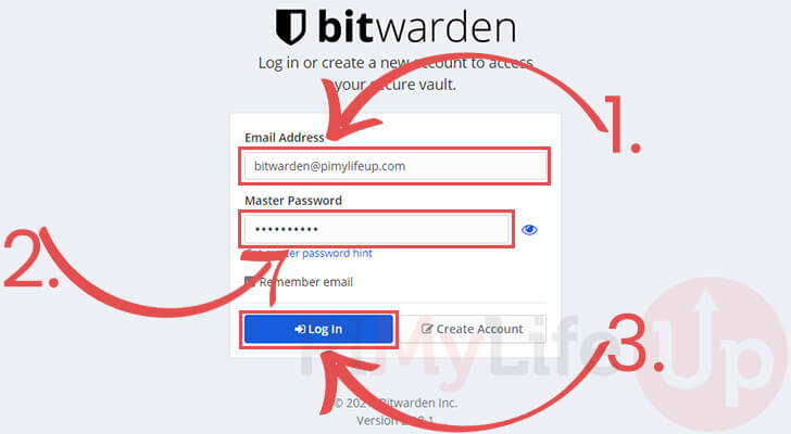 Login to your new Bitwarden Account