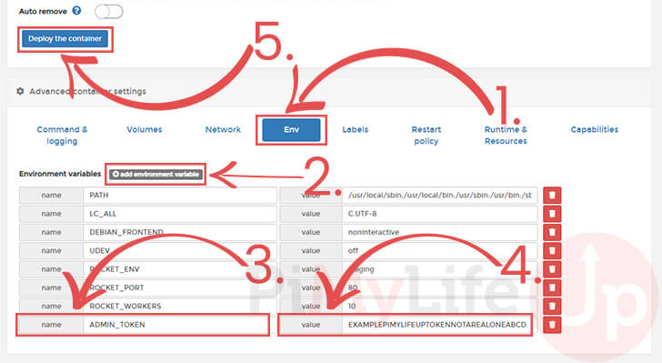 Add the Admin Token