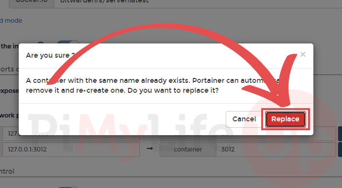 Replace Existing Container