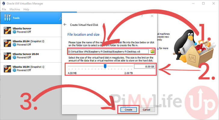 Select Disk Size and Location