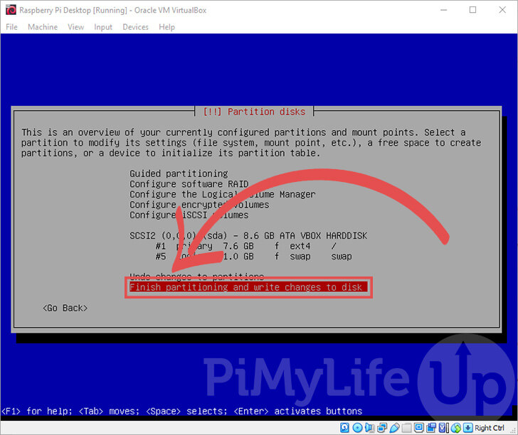 Finalize Partition Changes