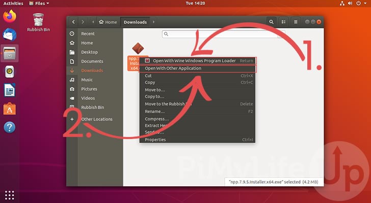 Open with Wine Windows Program Loader on Ubuntu