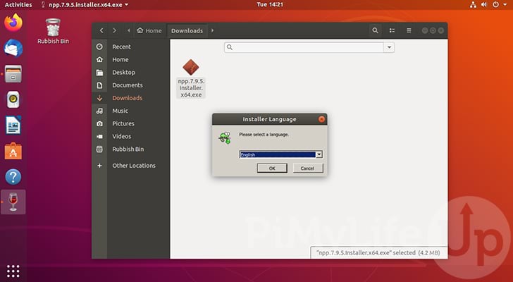 Notepad Plus Plus Installer Running on Ubuntu using Wine