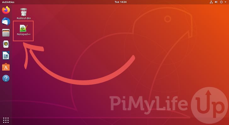 Run Notepad PlusPlus From Ubuntu Desktop
