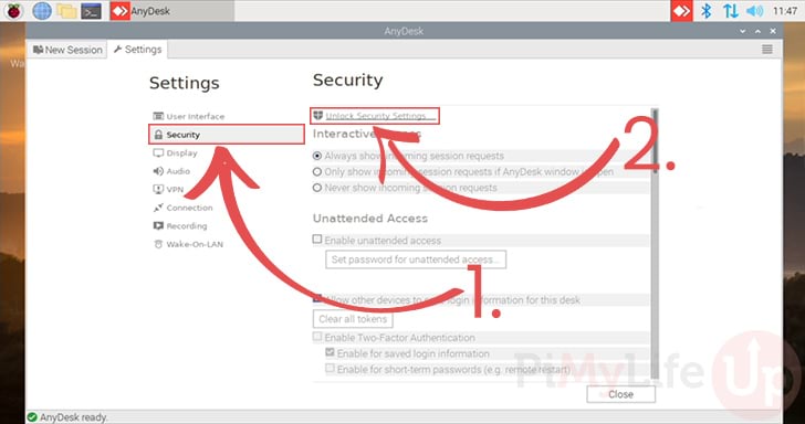 Unlock AnyDesk Security Settings for the Raspberry Pi