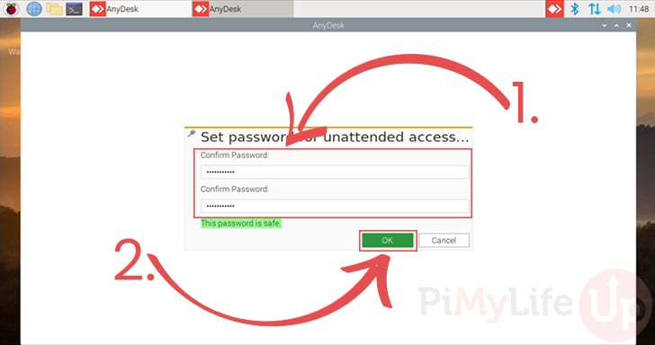 Set password for remote AnyDesk Access to Raspberry Pi