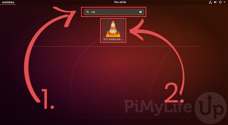 Search for VLC Media Player on Ubuntu Activities Screen