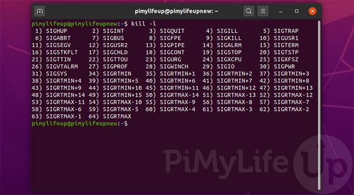 Linux List Kill Process Signals