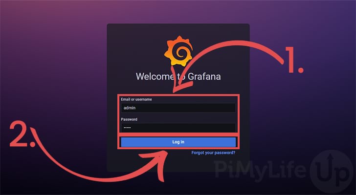 Grafana Initial Login Screen