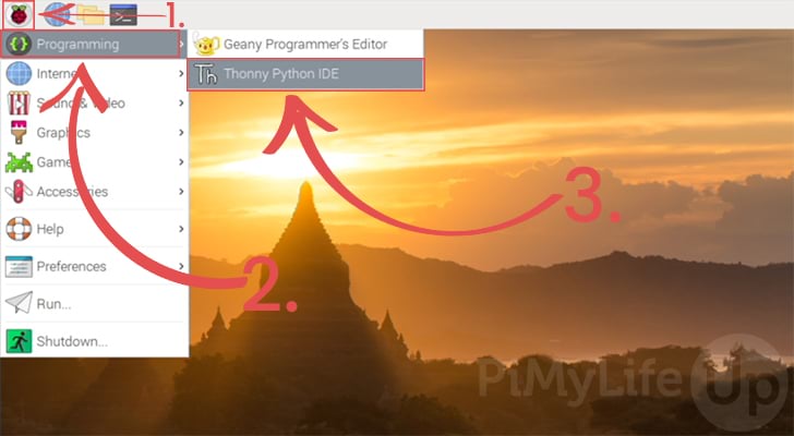 Loading the Thonny Python IDE on the Raspberry Pi