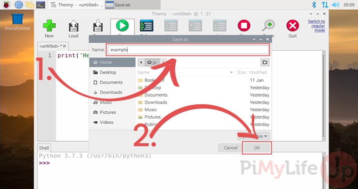 Save the Python file to Raspberry Pi